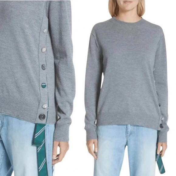 Marc Jacobs Wool Crewneck Silk Tie Button Up Size Size Small - Picture 1 of 17